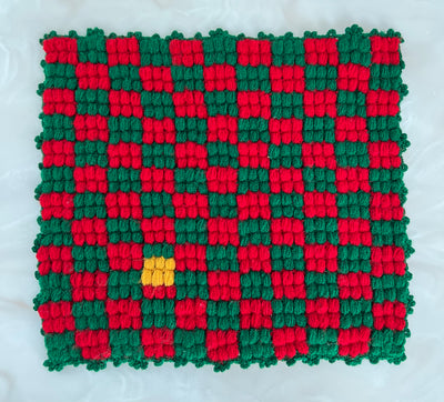 Checkered Loofah Green & Red